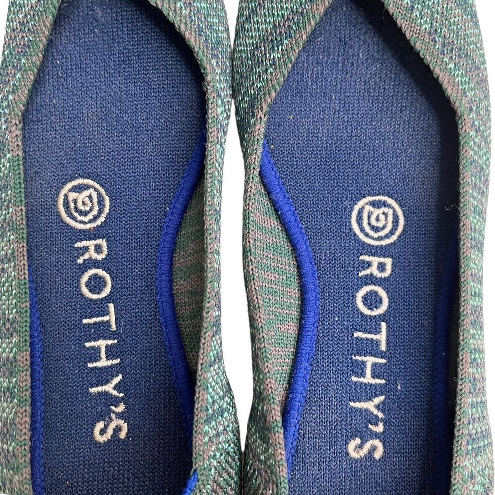 Rothy’s The Point Aqua Heather Ballet Flats Slip On Pointed Toe Women’s Size 6 - Picture 12 of 12
